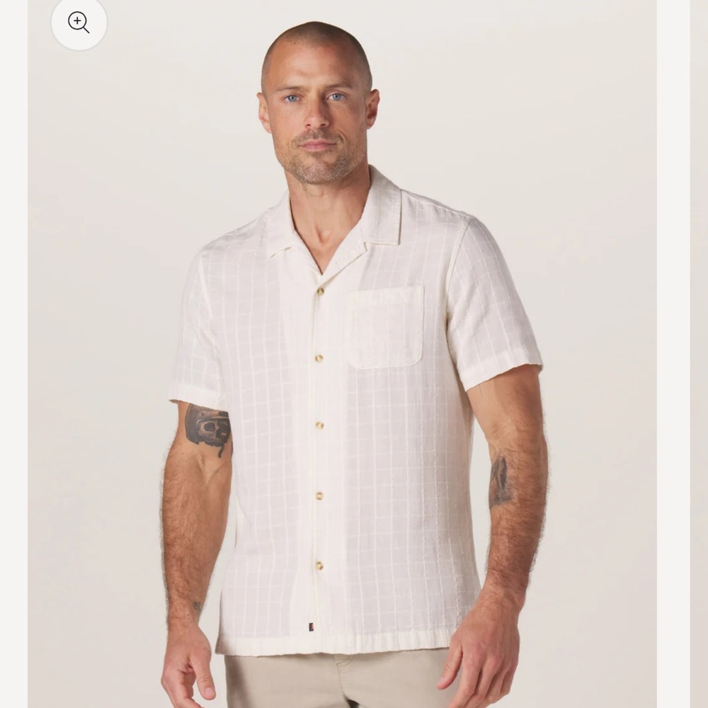 The Normal Brand Freshwater Camp Shirt  in Oasis Ivory